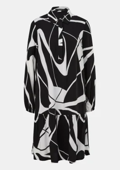 Kleid aus Viskose mit All-over-Print-Comma Best