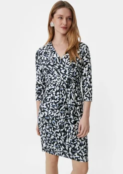 Kleid mit All-over-Print in Wickel-Optik-Comma Sale