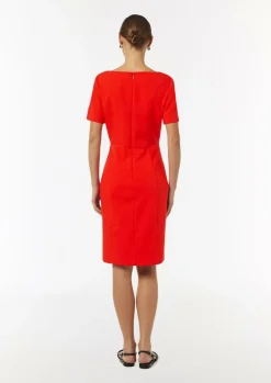 Kleid mit Bateau-Ausschnitt und verdecktem Reißverschluss-Comma Online
