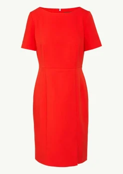 Kleid mit Bateau-Ausschnitt und verdecktem Reißverschluss-Comma Online