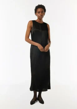 Kleid mit Crépestruktur und Schlitzen-Comma Sale