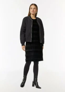 Kleid mit Mesh und Rundhalsausschnitt-Comma Best
