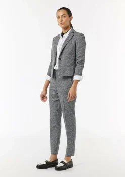 Knöchellange Jacquard-Hose mit Herringbone-Muster-Comma Sale