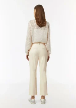 Kunstleder-Hose mit Teilungsnähten und Flared Leg-Comma Sale