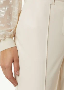 Kunstleder-Hose mit Teilungsnähten und Flared Leg-Comma Sale