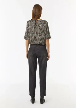 Kurzarm-Bluse mit All-over-Print-Comma Discount