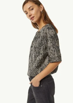 Kurzarm-Bluse mit All-over-Print-Comma Discount