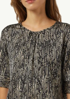 Kurzarm-Bluse mit All-over-Print-Comma Discount
