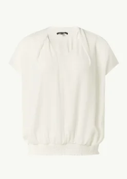 Kurzarm-Bluse mit Smok-Detail-Comma Hot