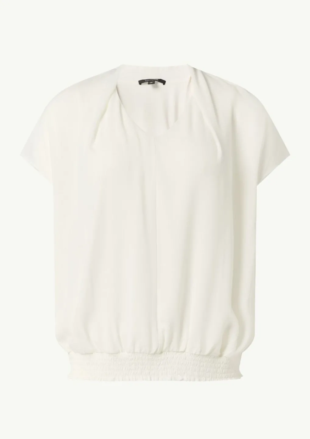 Kurzarm-Bluse mit Smok-Detail-Comma Hot