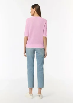 Kurzarmpullover aus Ajourstrick-Comma Fashion