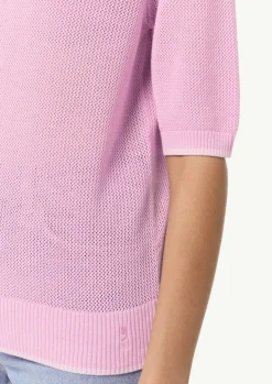 Kurzarmpullover aus Ajourstrick-Comma Fashion