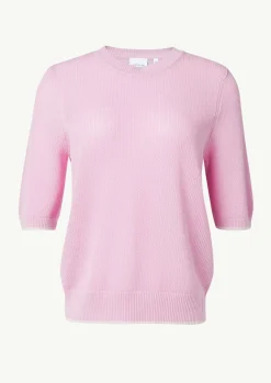 Kurzarmpullover aus Ajourstrick-Comma Fashion