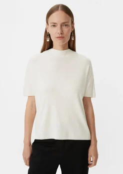 Kurzarmpullover mit Stehkragen-Comma Fashion