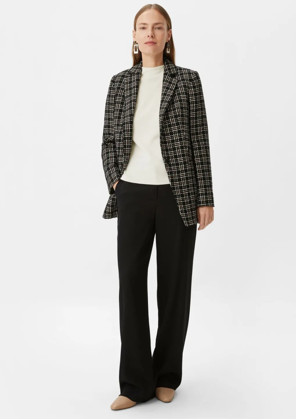 Kurzarmpullover mit Stehkragen-Comma Fashion