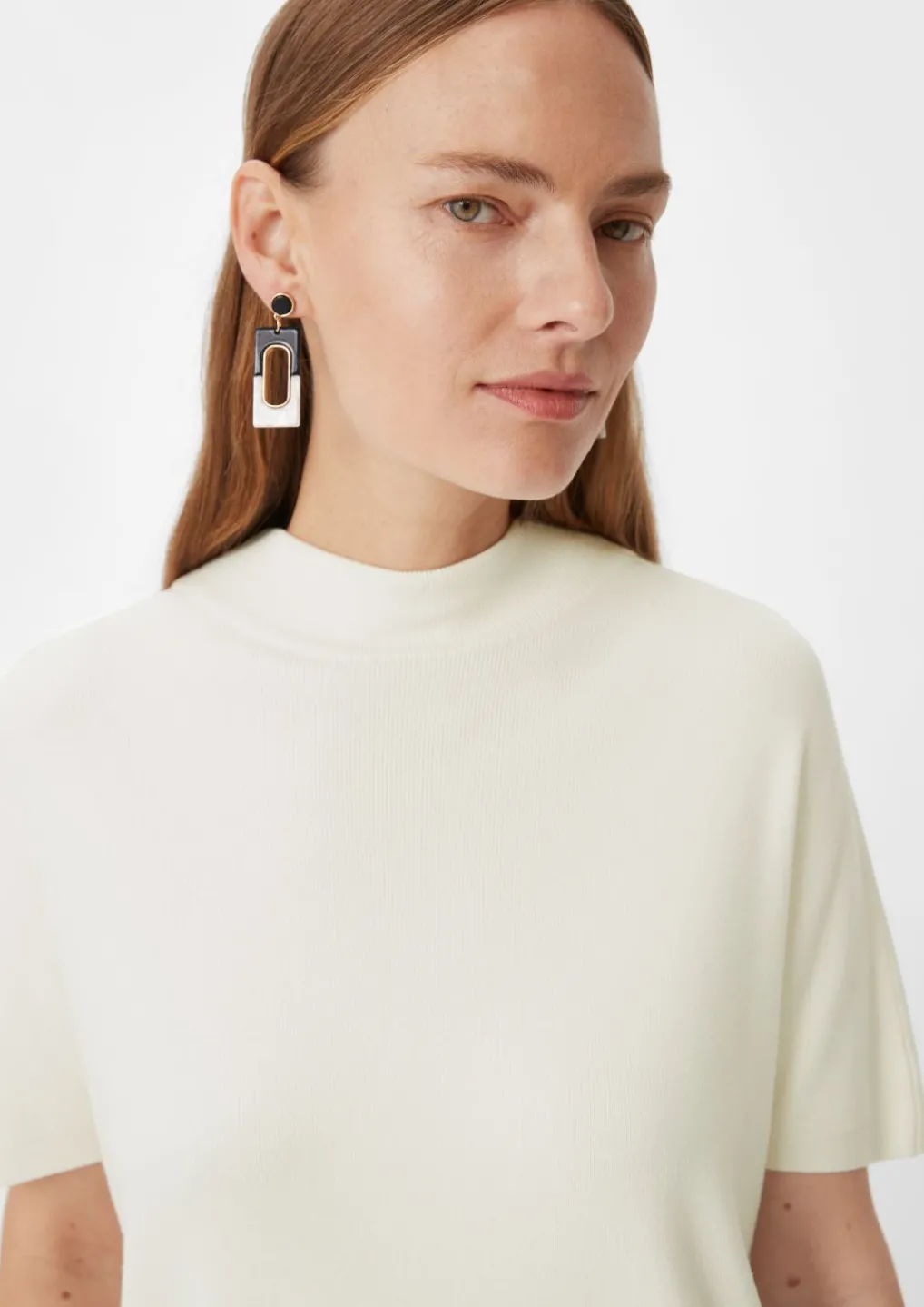 Kurzarmpullover mit Stehkragen-Comma Fashion
