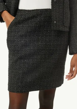 Kurzer Bouclé-Rock mit Glitzergarn-Comma Sale