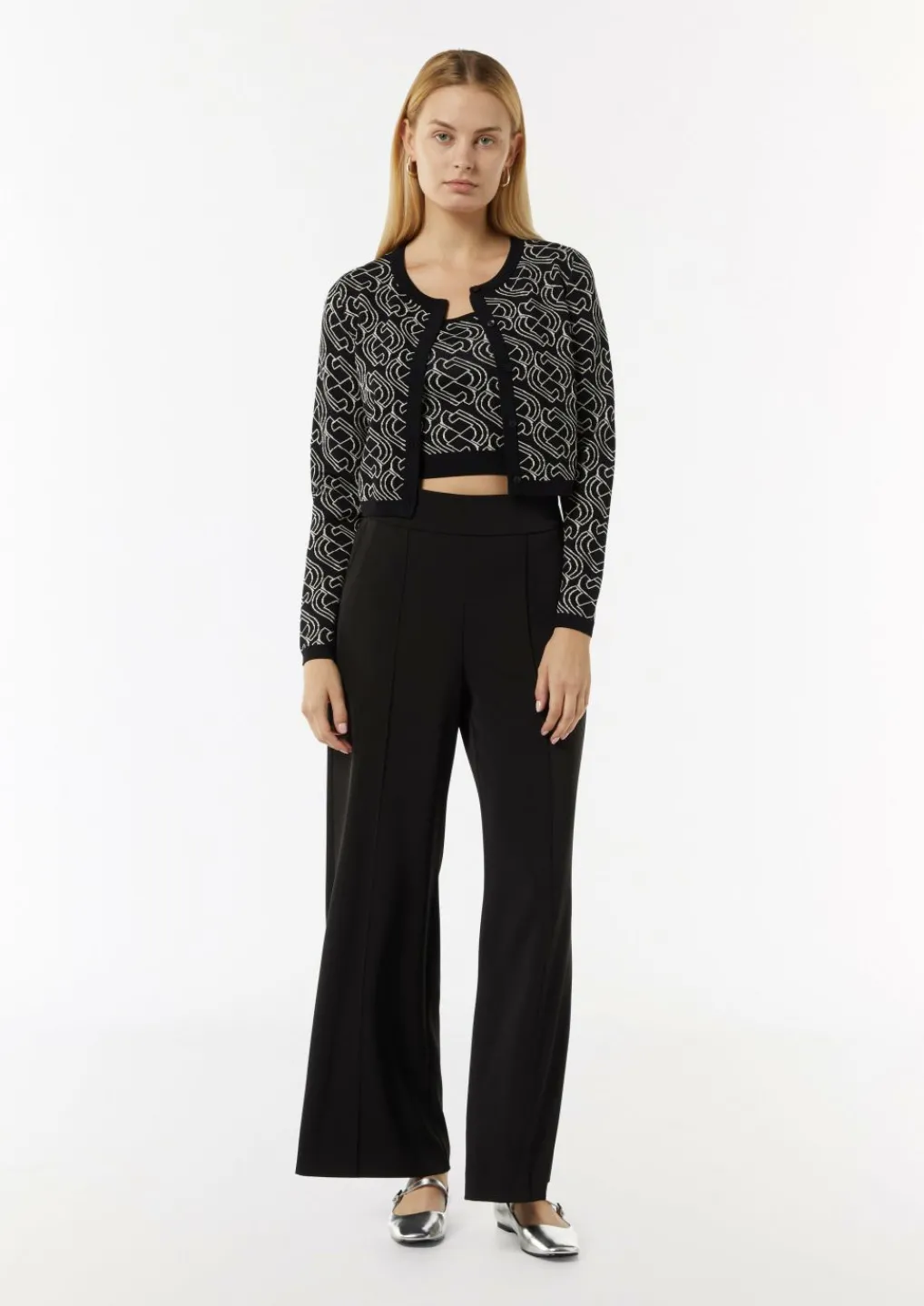 Kurzer Feinstrickcardigan mit grafischem Muster-Comma Best