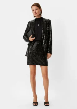 Kurzer Mesh-Rock mit Pailletten-Comma Sale