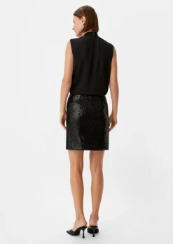 Kurzer Mesh-Rock mit Pailletten-Comma Sale