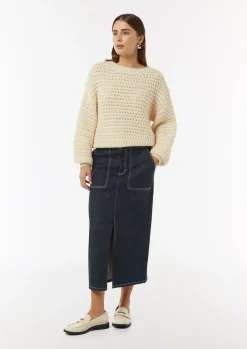 Kurzer Strickpullover mit Ballon-Ärmeln-Comma Online