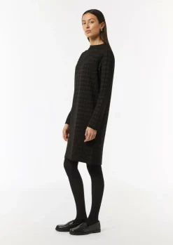Kurzes Jerseykleid mit Hahnentrittmuster-Comma New