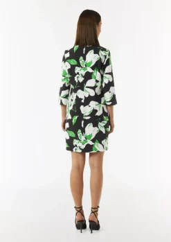 Kurzes Kleid mit All-over-Print-Comma New