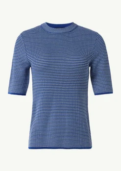 Kurzärmliger Feinstrickpullover mit Musterstruktur-Comma Hot