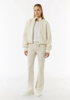 Kuscheliger Teddy-Blouson mit Rippbündchen-Comma Clearance
