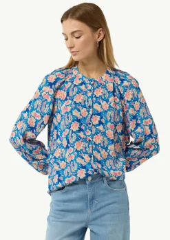Langarmbluse mit All-over-Print-Comma Outlet