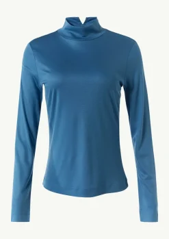 Langarmshirt aus Jersey mit Stehkragen-Comma Outlet