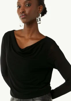 Langarmshirt aus Mesh im Slim Fit-Comma Clearance