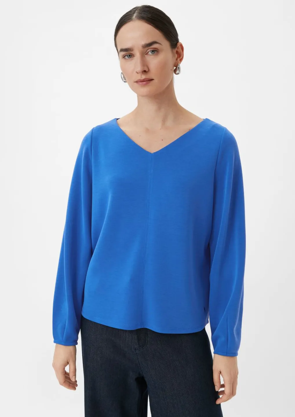 Langarmshirt aus weichem Scuba-Comma Online