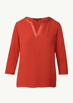 Langarmshirt im Fabricmix mit Tunika-Ausschnitt-Comma Discount