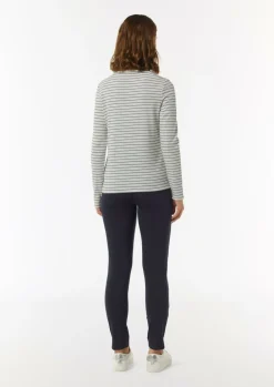 Langarmshirt mit gestrickten Streifen aus Glitzergarn-Comma Outlet