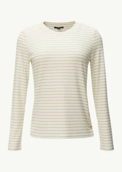 Langarmshirt mit gestrickten Streifen aus Glitzergarn-Comma Fashion