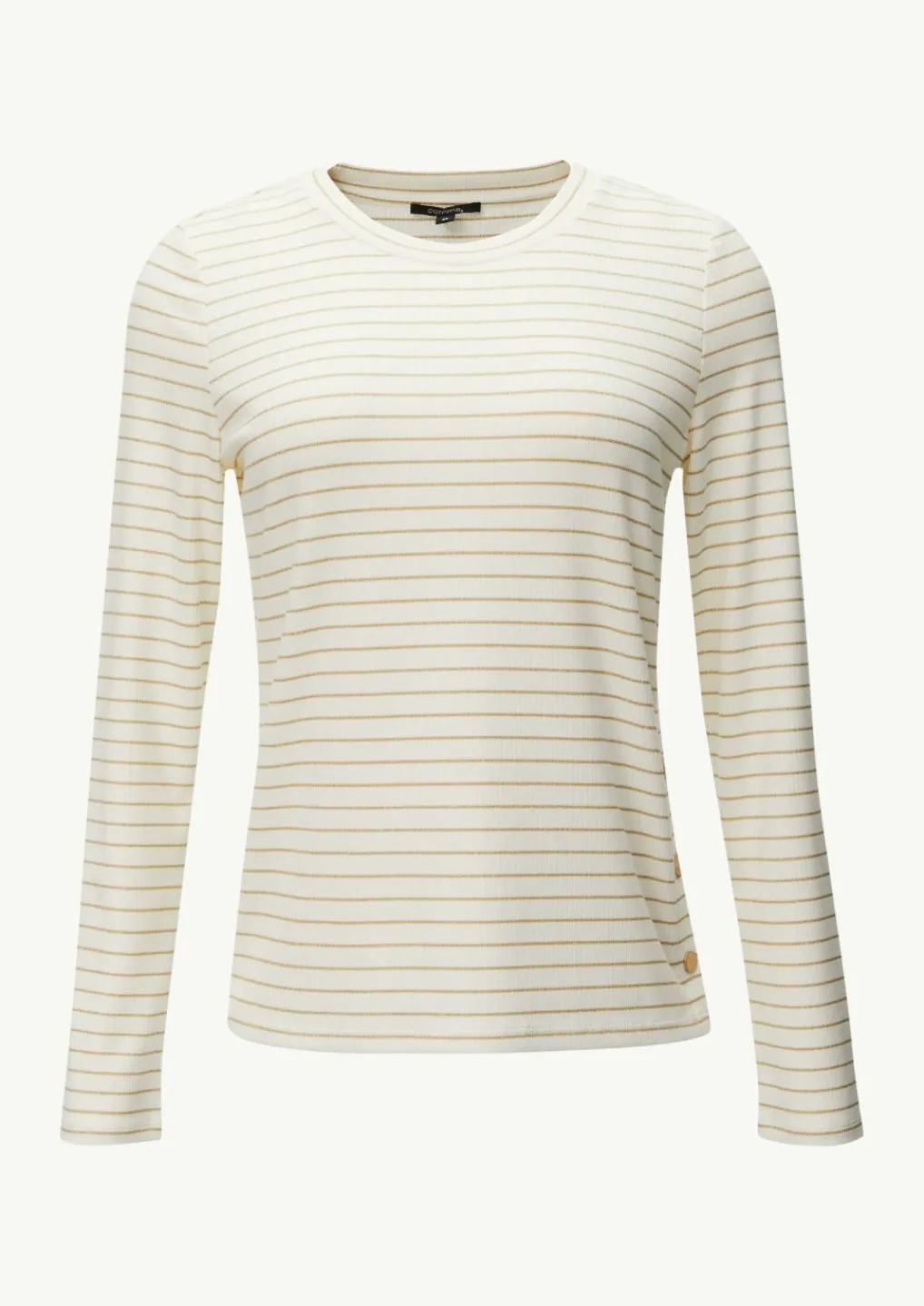 Langarmshirt mit gestrickten Streifen aus Glitzergarn-Comma Fashion