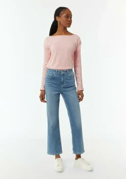 Langarm-Shirt mit Ripp-Detail im Relaxed Fit-Comma Best
