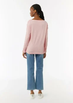 Langarm-Shirt mit Ripp-Detail im Relaxed Fit-Comma Best
