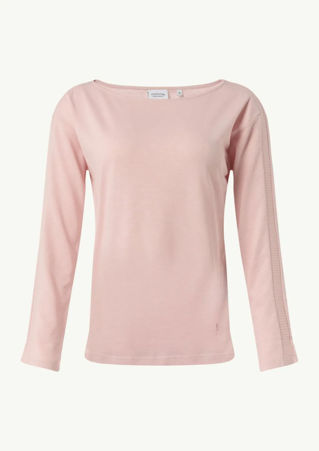 Langarm-Shirt mit Ripp-Detail im Relaxed Fit-Comma Best
