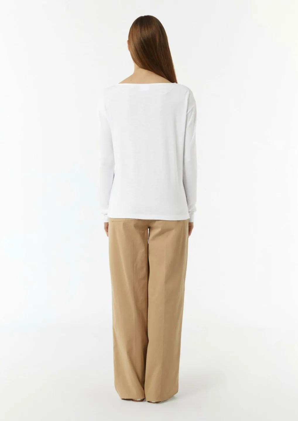 Langarm-Shirt mit Ripp-Detail im Relaxed Fit-Comma Clearance