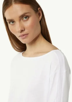 Langarm-Shirt mit Ripp-Detail im Relaxed Fit-Comma Clearance