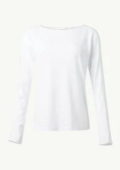 Langarm-Shirt mit Ripp-Detail im Relaxed Fit-Comma Clearance