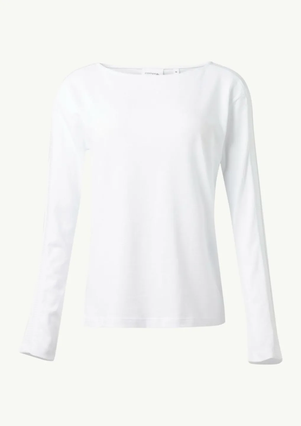 Langarm-Shirt mit Ripp-Detail im Relaxed Fit-Comma Clearance