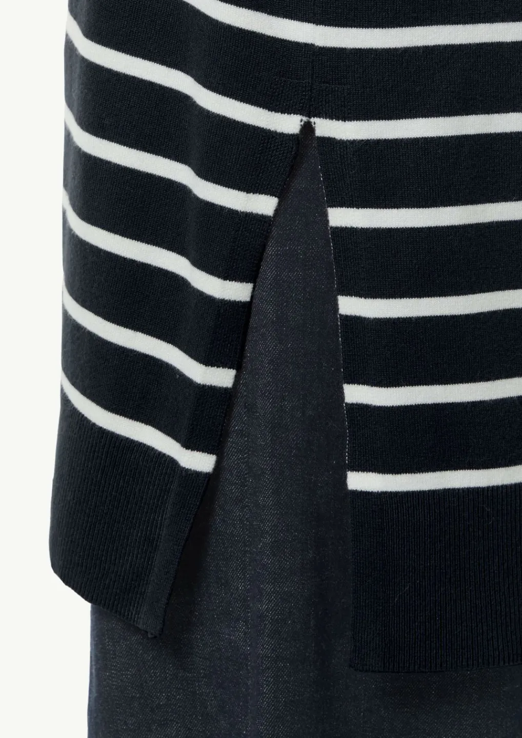 Lange, gestreifte Strickjacke mit überschnittenen Schultern-Comma Discount