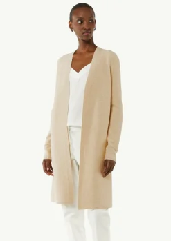 Langer Cardigan mit Rippstruktur-Comma Best
