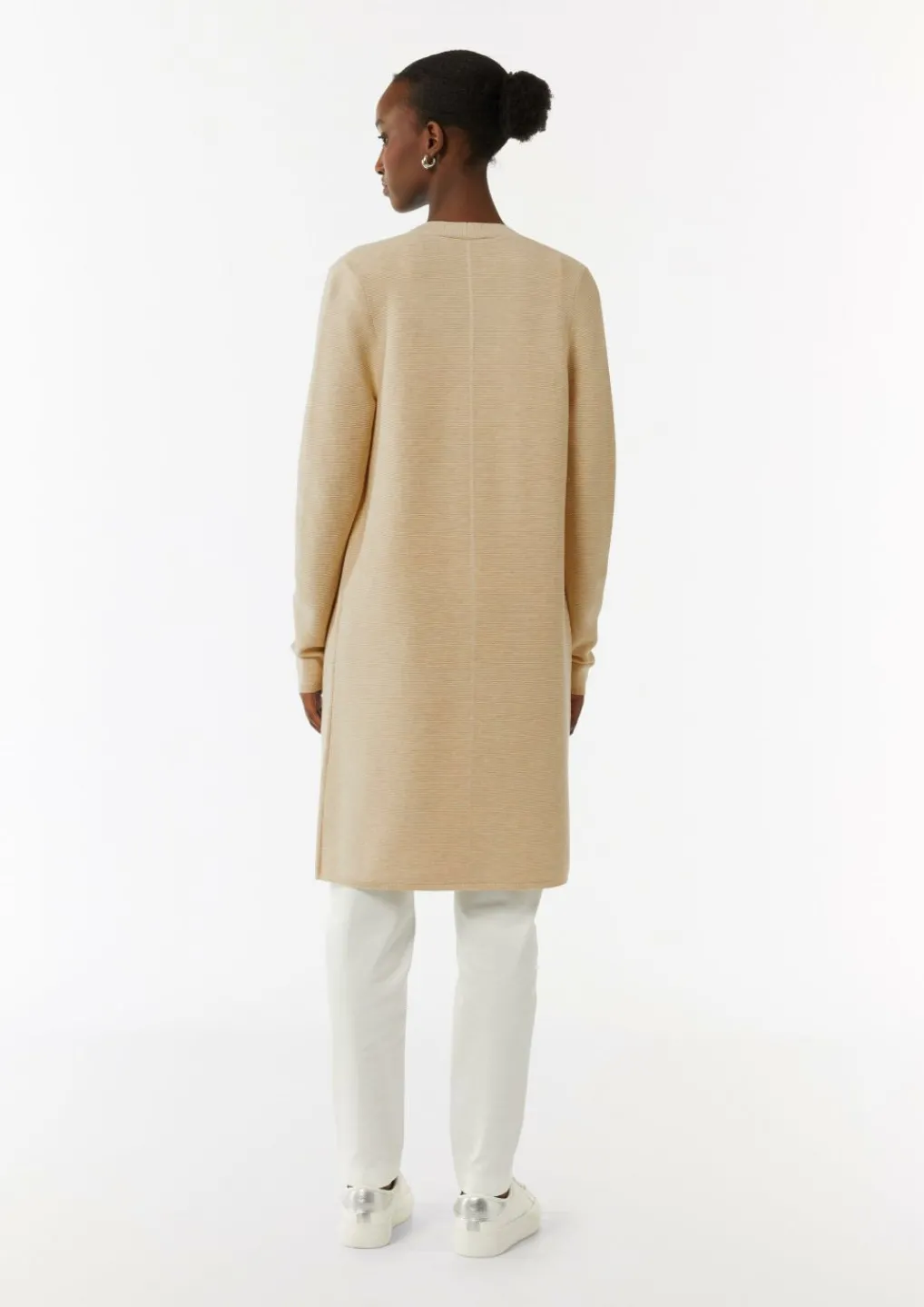 Langer Cardigan mit Rippstruktur-Comma Best
