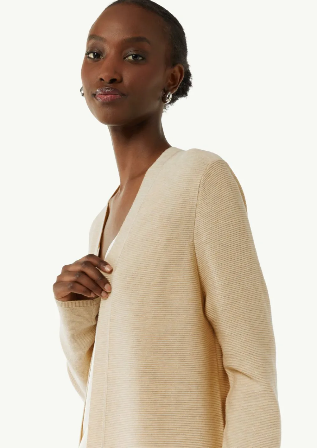 Langer Cardigan mit Rippstruktur-Comma Best