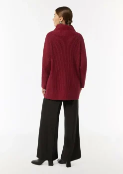 Langer Strickpullover mit Stehkragen-Comma Online