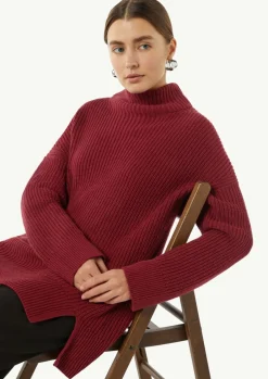 Langer Strickpullover mit Stehkragen-Comma Online